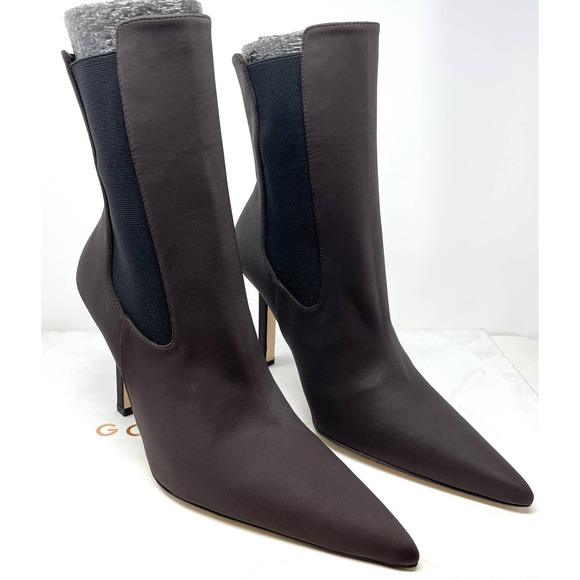 Good American Neoprene Pointed Toe Ankle Booties In Brown Size 10 New - Picture 2 of 9